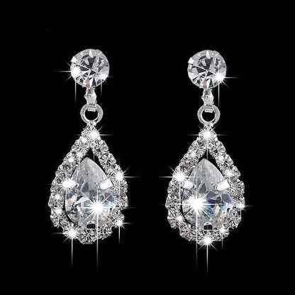 3-Piece: Women's Diamond Cubic Zirconia Necklace Earrings Set DailySale