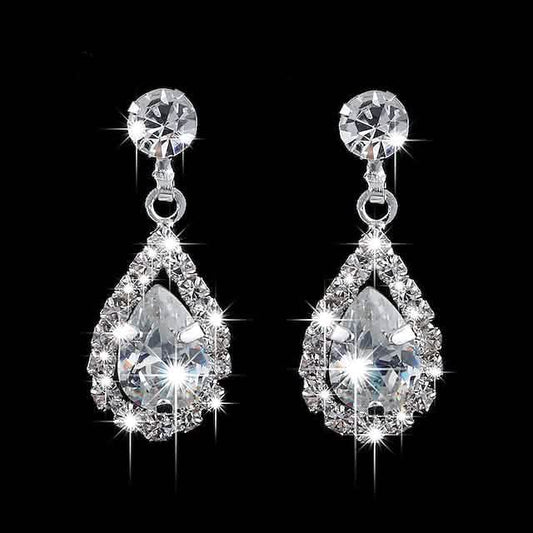 3-Piece: Women's Diamond Cubic Zirconia Necklace Earrings Set DailySale