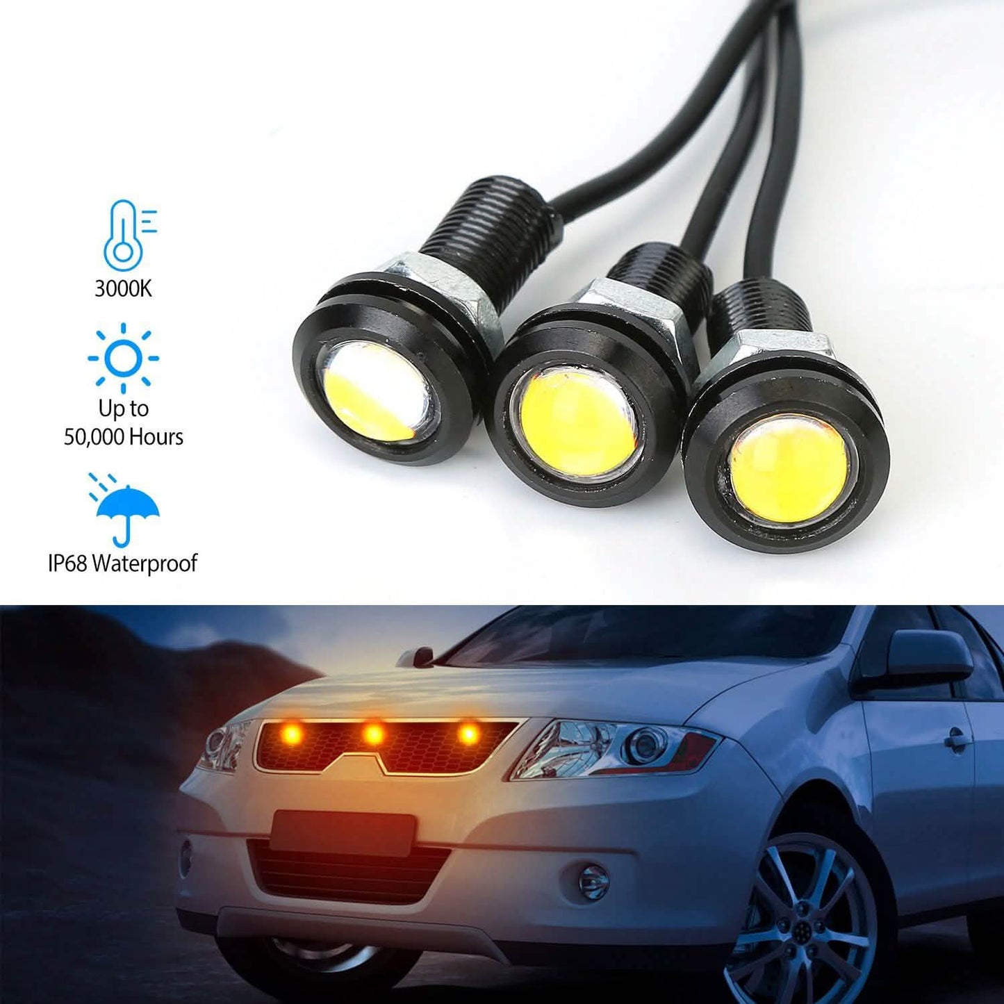 3-Pieces: Amber Eagle Eye LED Light DailySale