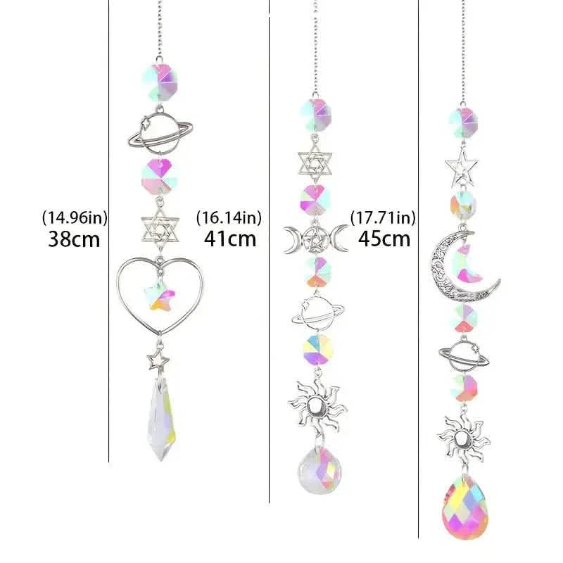 3-Pieces: Crystal Wind Chime Pendant Catcher Diamond Prisms DailySale