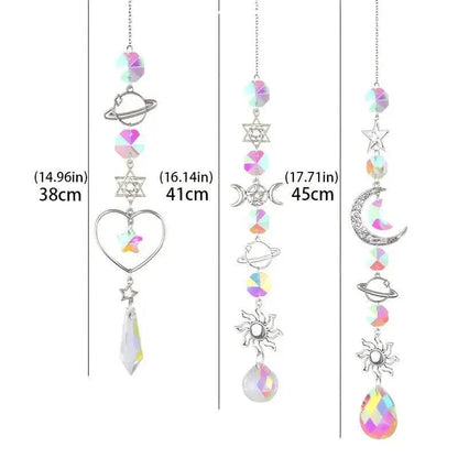 3-Pieces: Crystal Wind Chime Pendant Catcher Diamond Prisms DailySale
