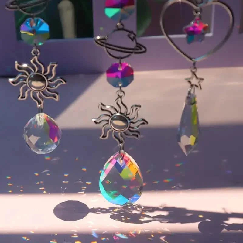 3-Pieces: Crystal Wind Chime Pendant Catcher Diamond Prisms DailySale