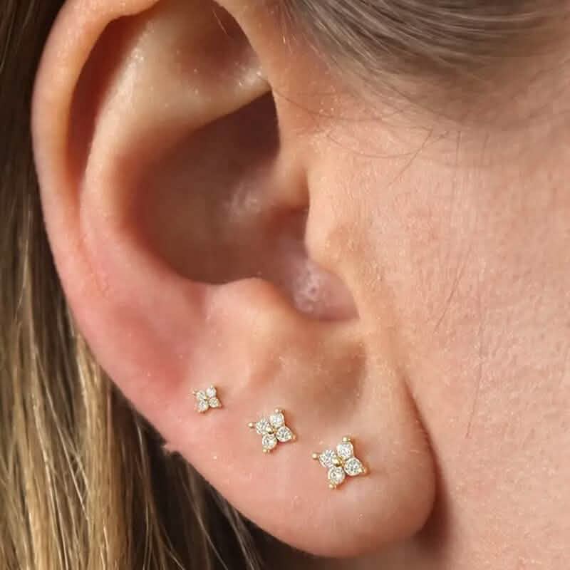3-Pieces: Elegant Floral Stud Earrings Set DailySale