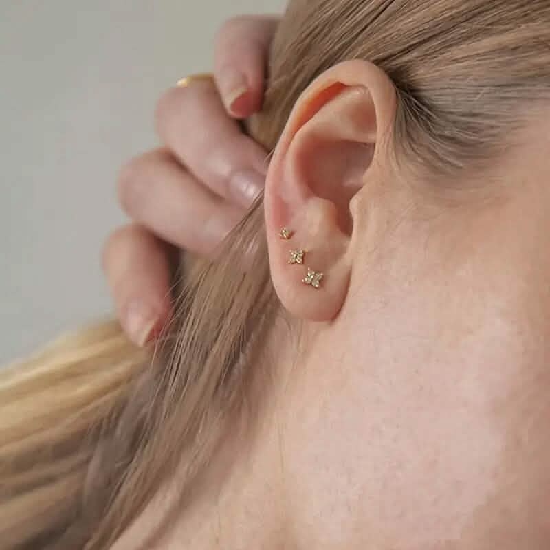 3-Pieces: Elegant Floral Stud Earrings Set DailySale