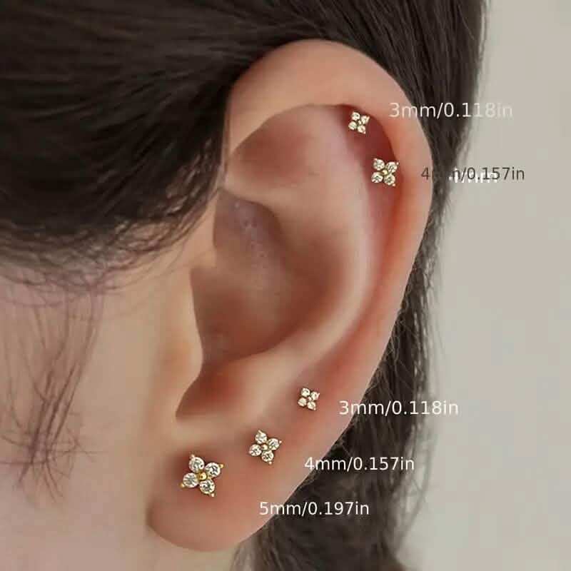 3-Pieces: Elegant Floral Stud Earrings Set DailySale