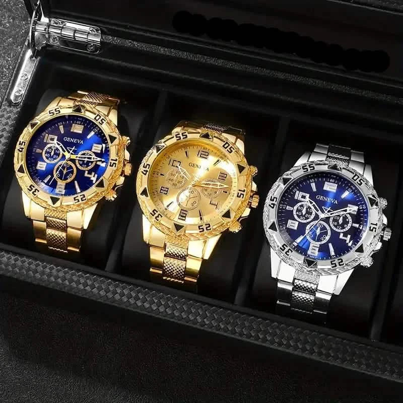 3-Pieces: Fashionable Men's Quartz Watch Set DailySale