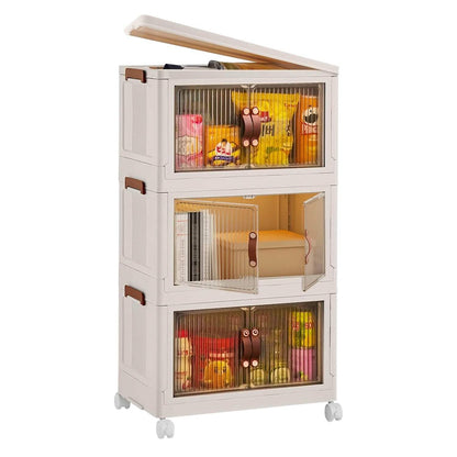 3-Pieces: Foldable Storage Bins with Lid Front Magnetic Door Collapsible Stackable Closet Organizer DailySale