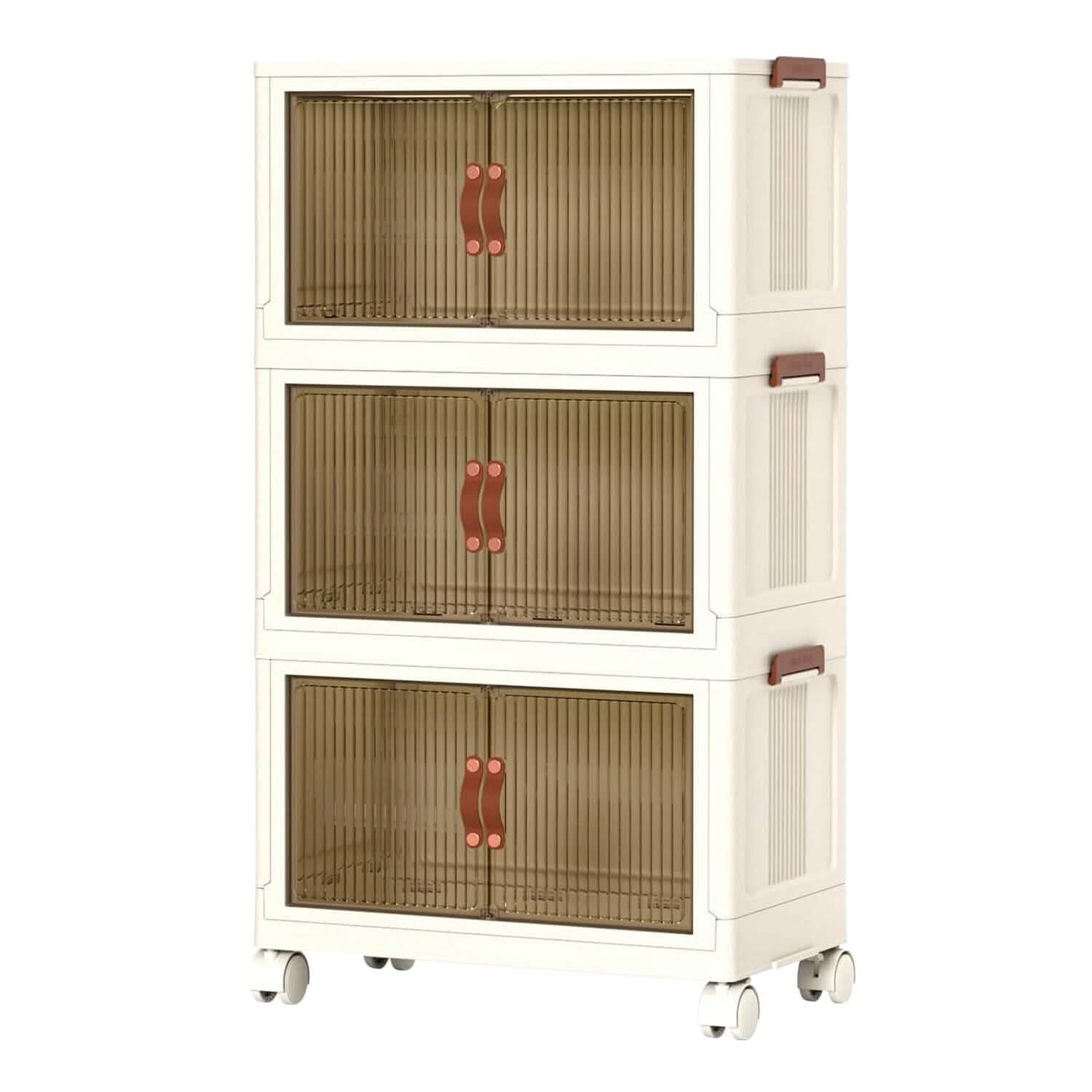 3-Pieces: Foldable Storage Bins with Lid Front Magnetic Door Collapsible Stackable Closet Organizer DailySale