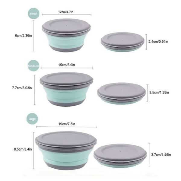 3-Pieces: Folding Camping Bowl Set DailySale