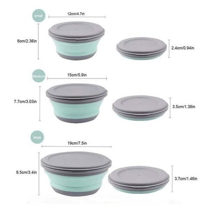 3-Pieces: Folding Camping Bowl Set DailySale