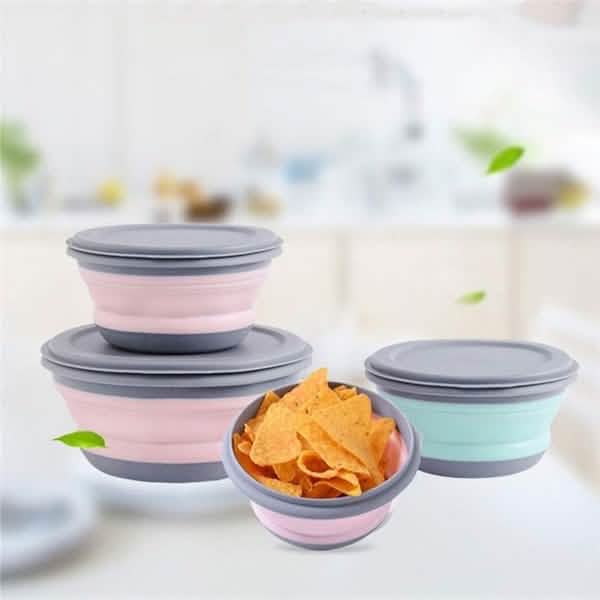 3-Pieces: Folding Camping Bowl Set DailySale
