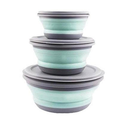 3-Pieces: Folding Camping Bowl Set DailySale