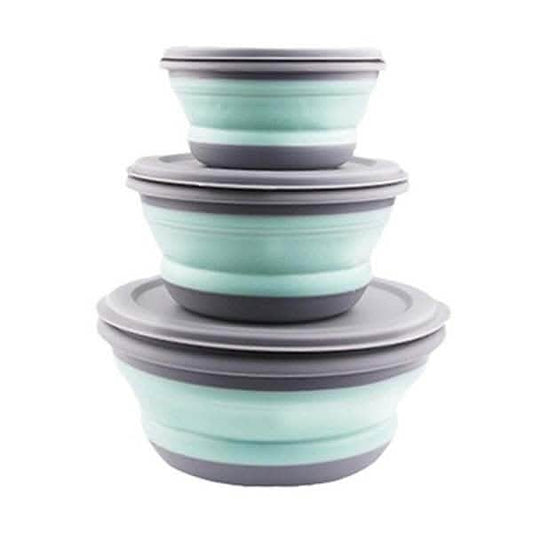 3-Pieces: Folding Camping Bowl Set DailySale