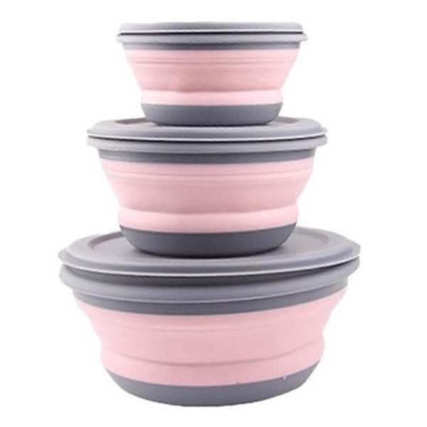 3-Pieces: Folding Camping Bowl Set DailySale