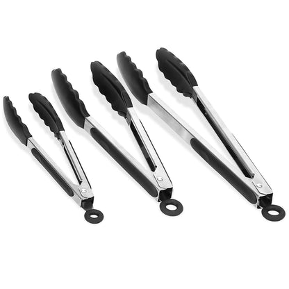 3-Pieces: Kitchen Tongs Stainless Steel with Silicon DailySale