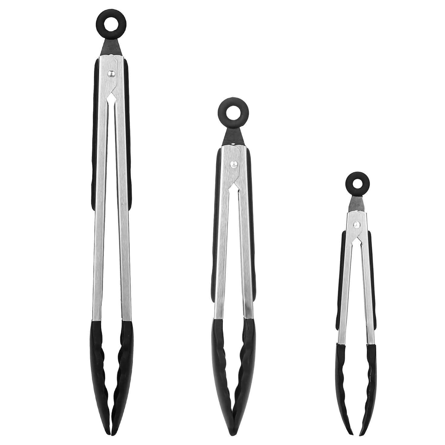 3-Pieces: Kitchen Tongs Stainless Steel with Silicon DailySale