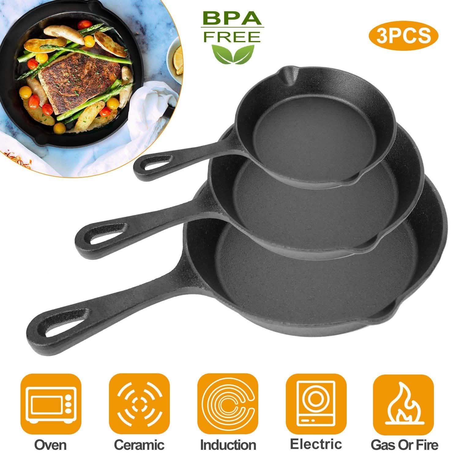 3-Pieces: Pre-Seasoned Cast Iron Skillet DailySale
