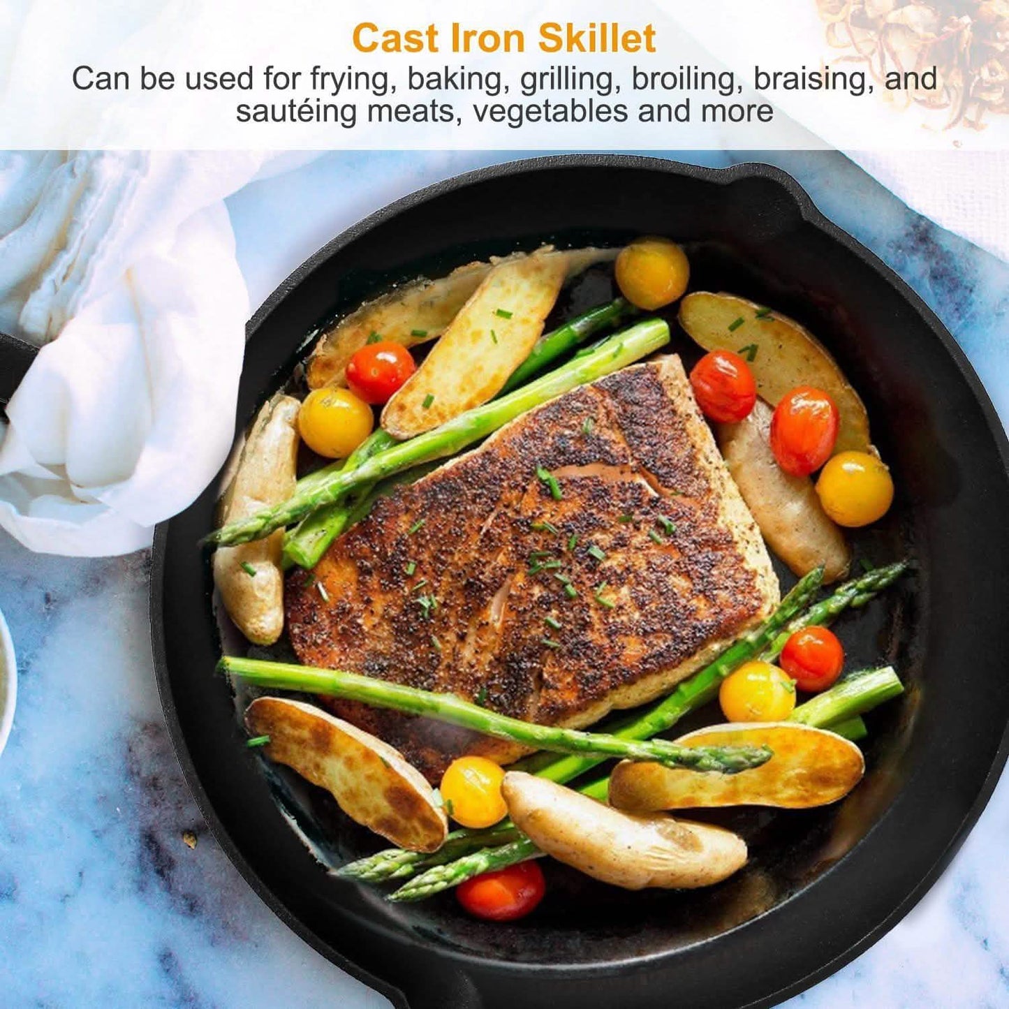 3-Pieces: Pre-Seasoned Cast Iron Skillet DailySale