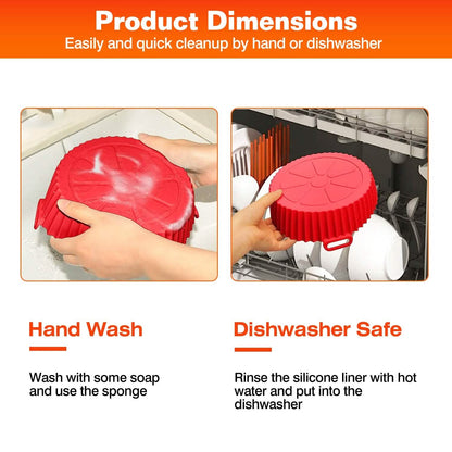 3-Pieces: Reusable Foldable Air Fryer Silicone Pot for 4+ Quart Air Fryer Oven DailySale