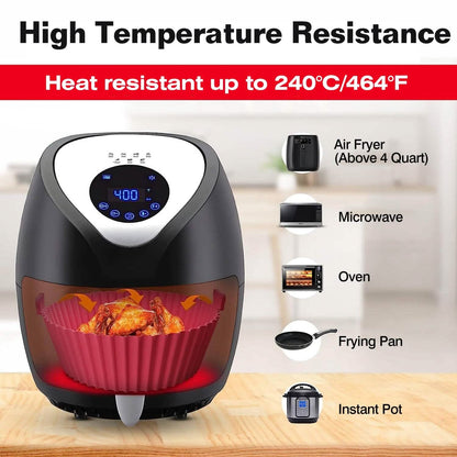 3-Pieces: Reusable Foldable Air Fryer Silicone Pot for 4+ Quart Air Fryer Oven DailySale