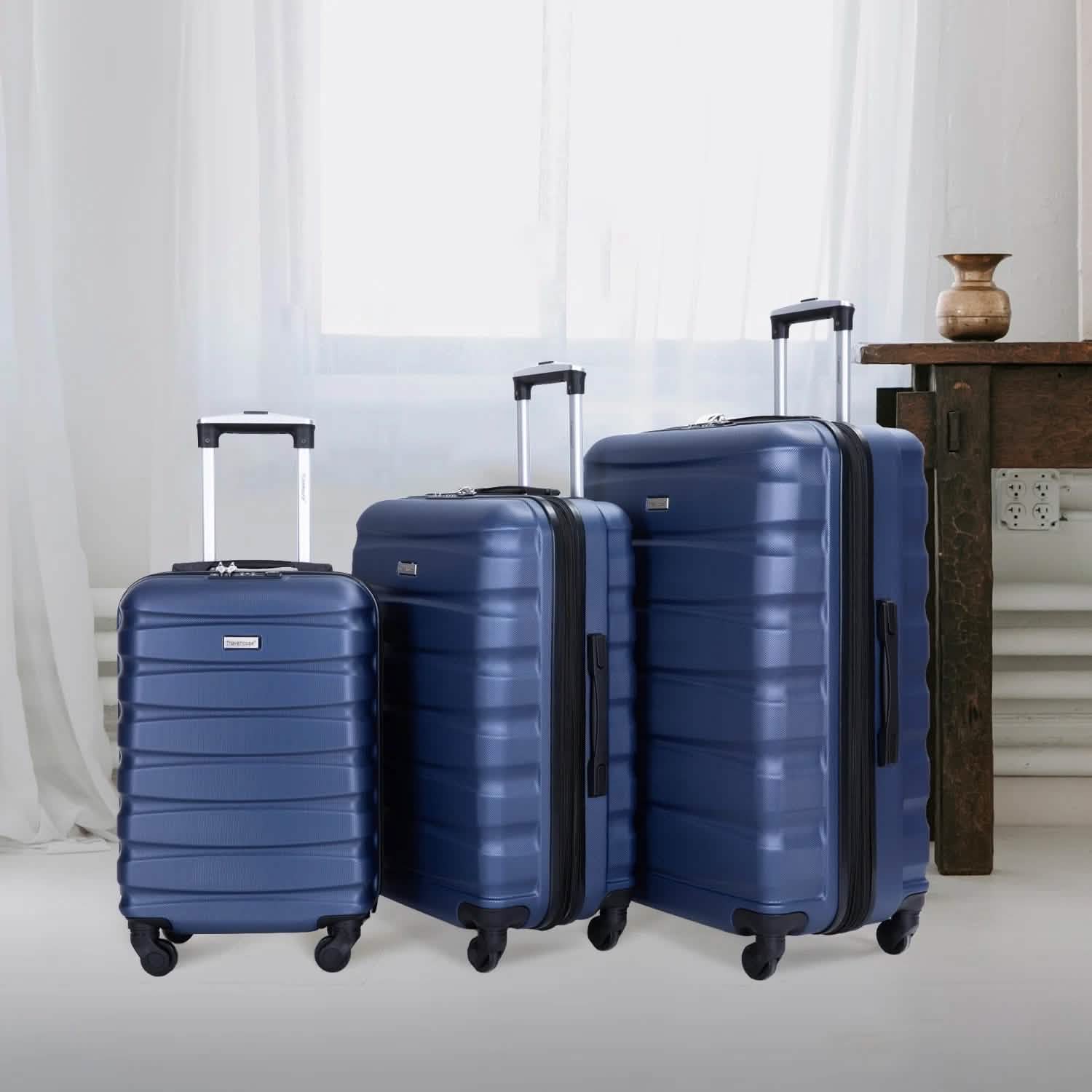 3-Pieces Set: Expandable Luggage Sets ABS Lightweight Suitcase DailySale