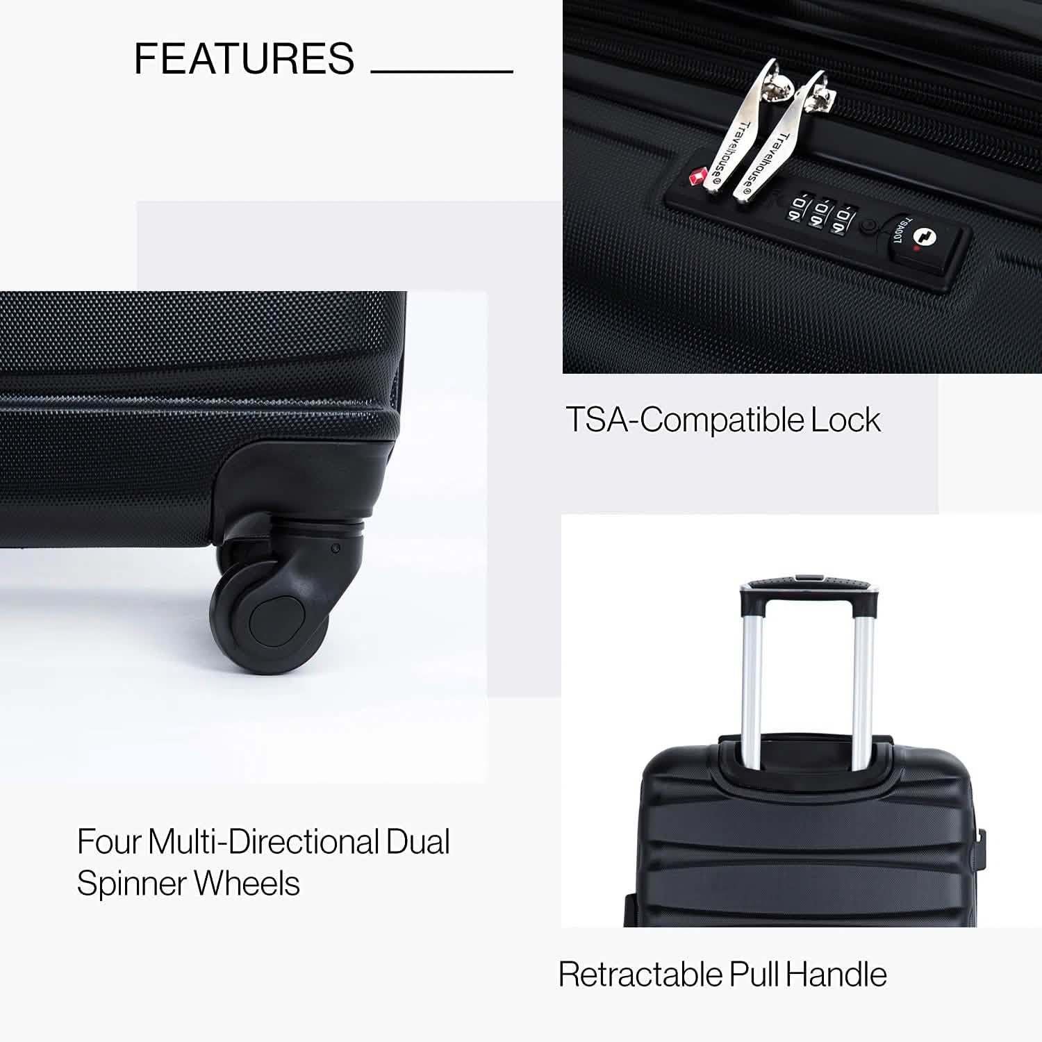 3-Pieces Set: Expandable Luggage Sets ABS Lightweight Suitcase DailySale
