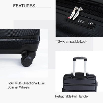 3-Pieces Set: Expandable Luggage Sets ABS Lightweight Suitcase DailySale