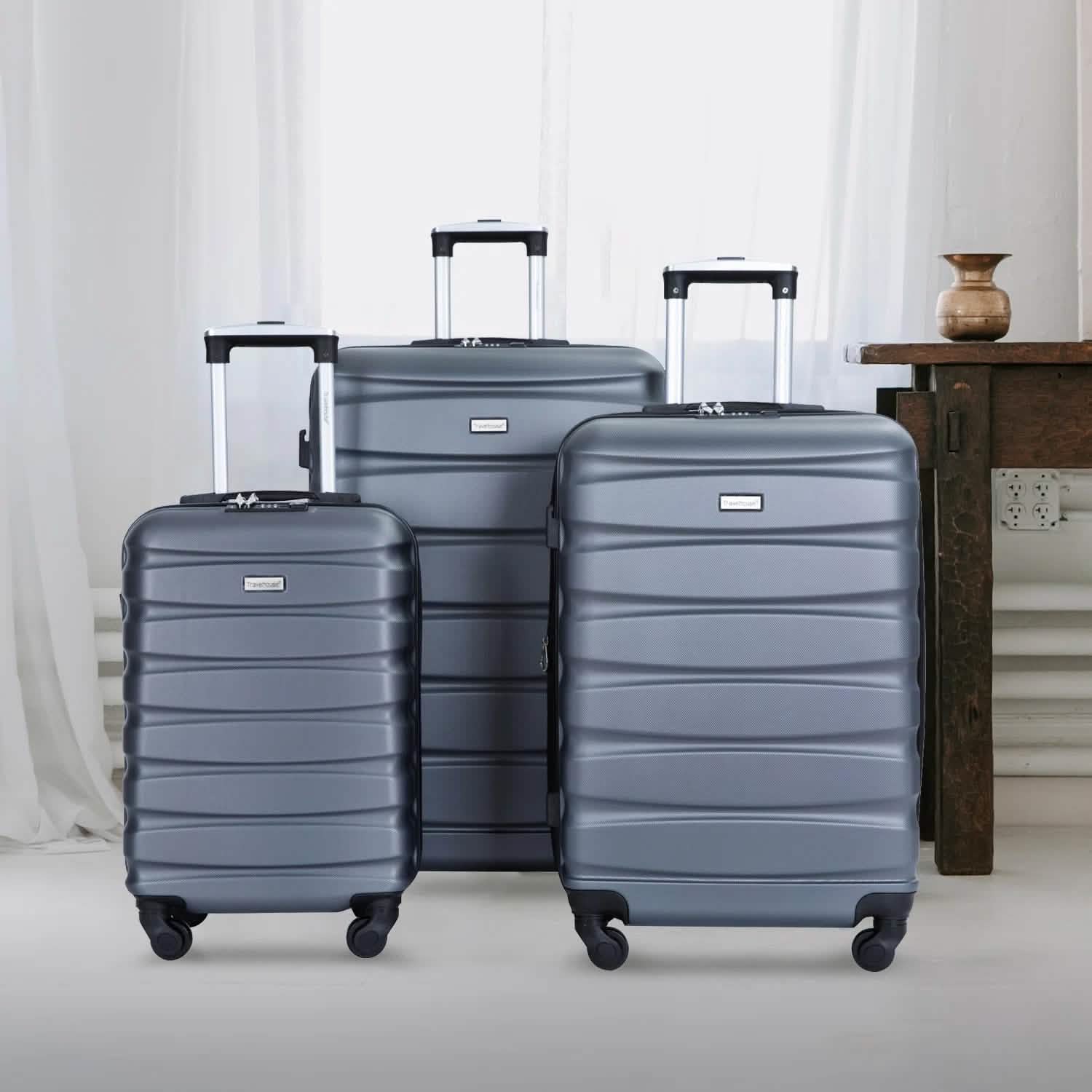 3-Pieces Set: Expandable Luggage Sets ABS Lightweight Suitcase DailySale