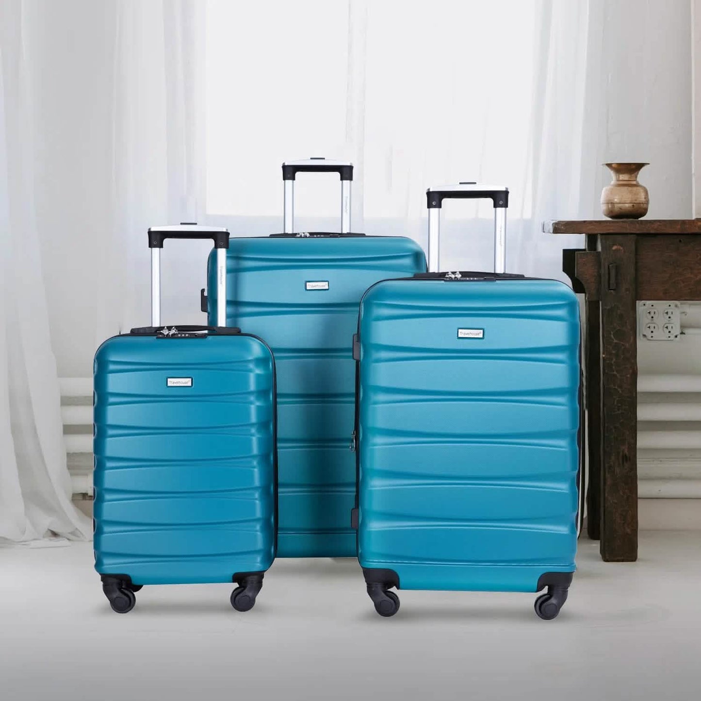 3-Pieces Set: Expandable Luggage Sets ABS Lightweight Suitcase DailySale
