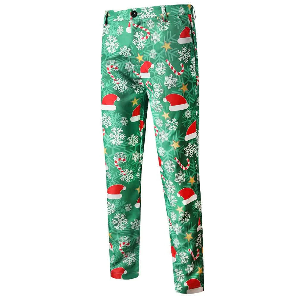 3-Pieces Set: Fun Ugly Christmas Costumes For Men - Complete Xmas Suit: Includes Jacket, Pants DailySale