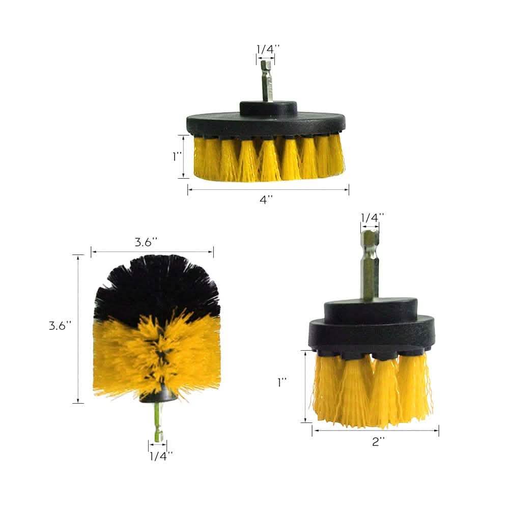 3-Pieces Set: Power Scrubber Brush Set Drill Scrubber Cleaning Brush DailySale