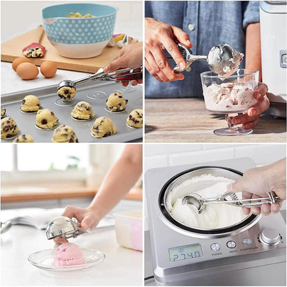 3-Pieces Set: Stainless Steel Cookie Scoops with Trigger Release DailySale