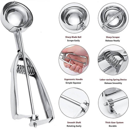 3-Pieces Set: Stainless Steel Cookie Scoops with Trigger Release DailySale