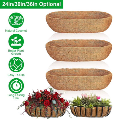 3-Pieces: Trough Coco Basket Half Moon Planter Replacement DailySale