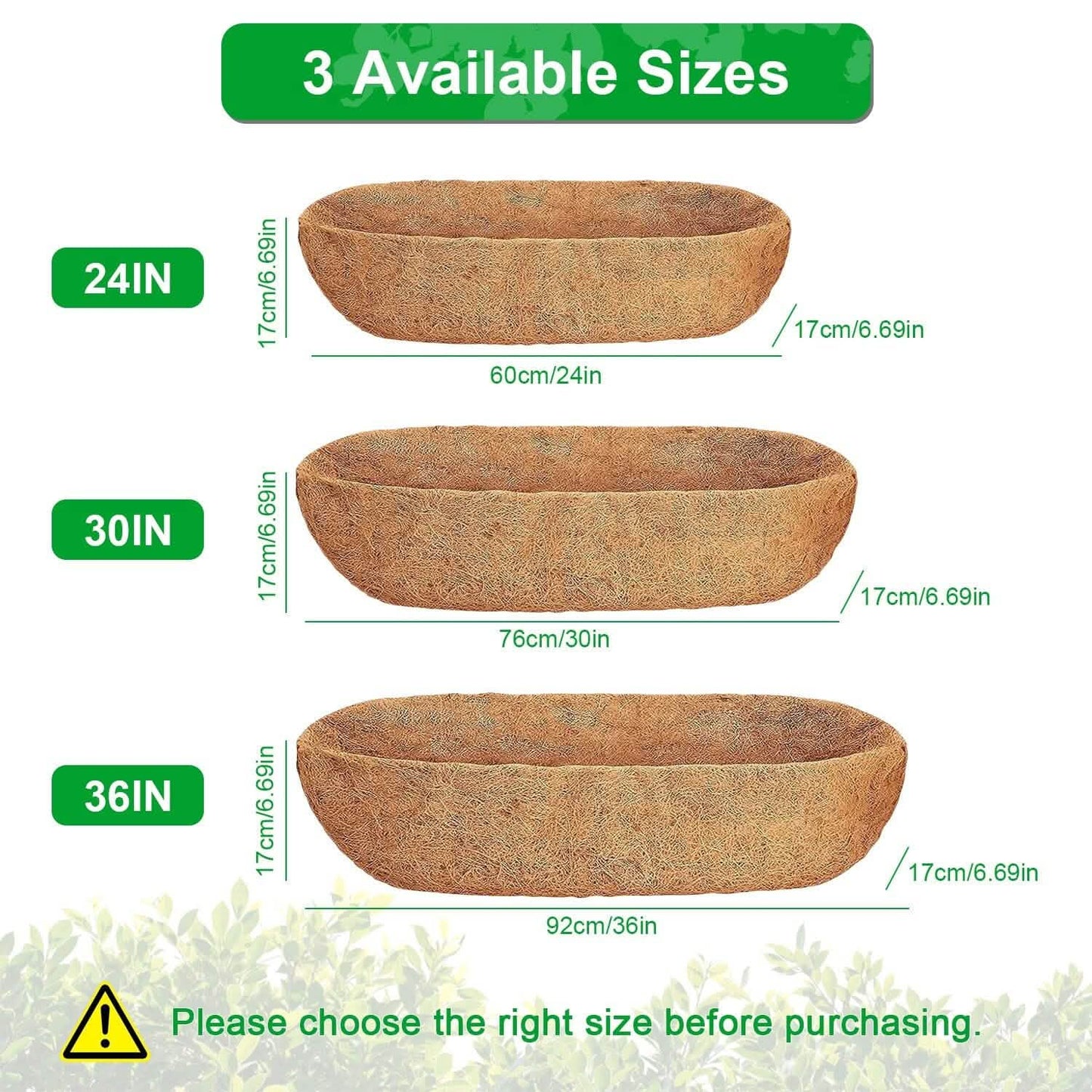 3-Pieces: Trough Coco Basket Half Moon Planter Replacement DailySale