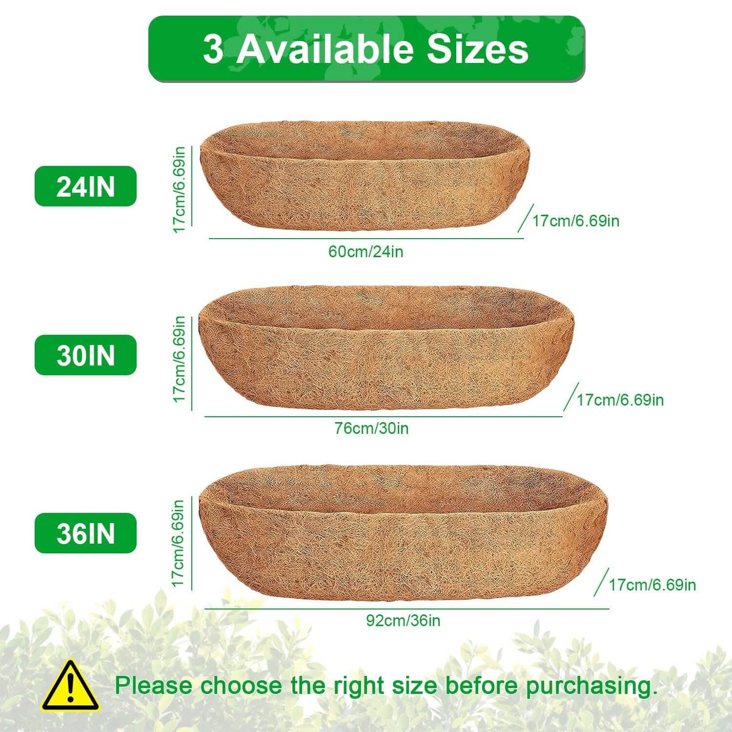 3-Pieces: Trough Coco Basket Half Moon Planter Replacement DailySale