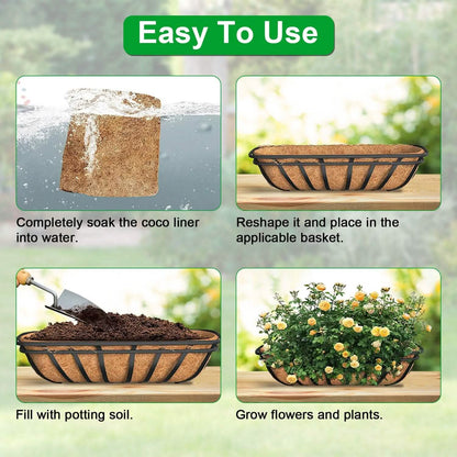 3-Pieces: Trough Coco Basket Half Moon Planter Replacement DailySale