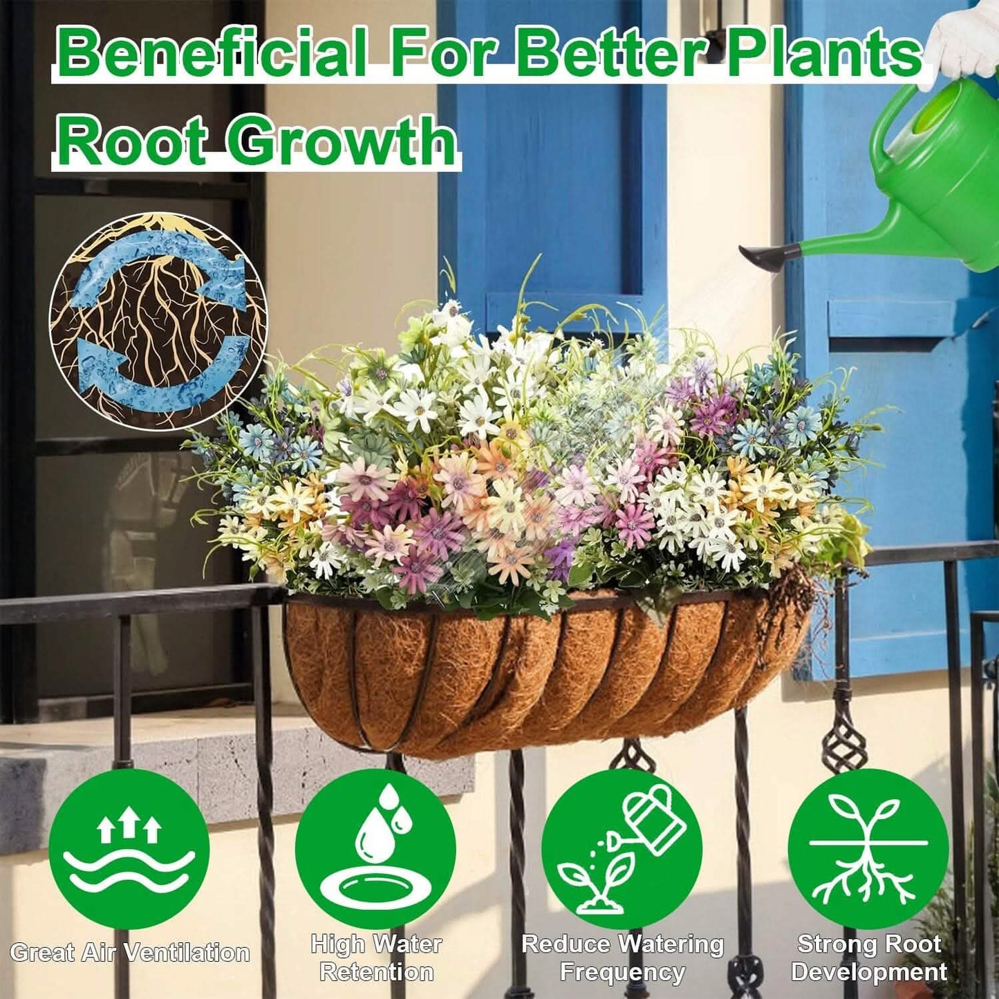3-Pieces: Trough Coco Basket Half Moon Planter Replacement DailySale