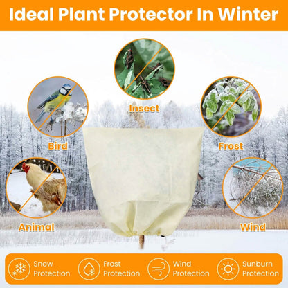 3-Pieces: Winter Plant Cover Bags with Drawstring DailySale