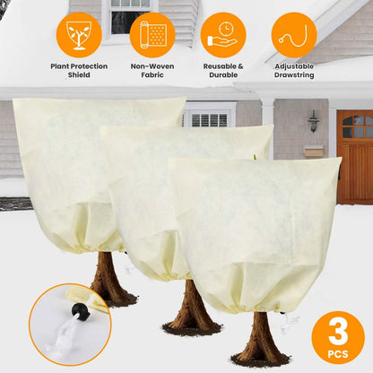 3-Pieces: Winter Plant Cover Bags with Drawstring DailySale