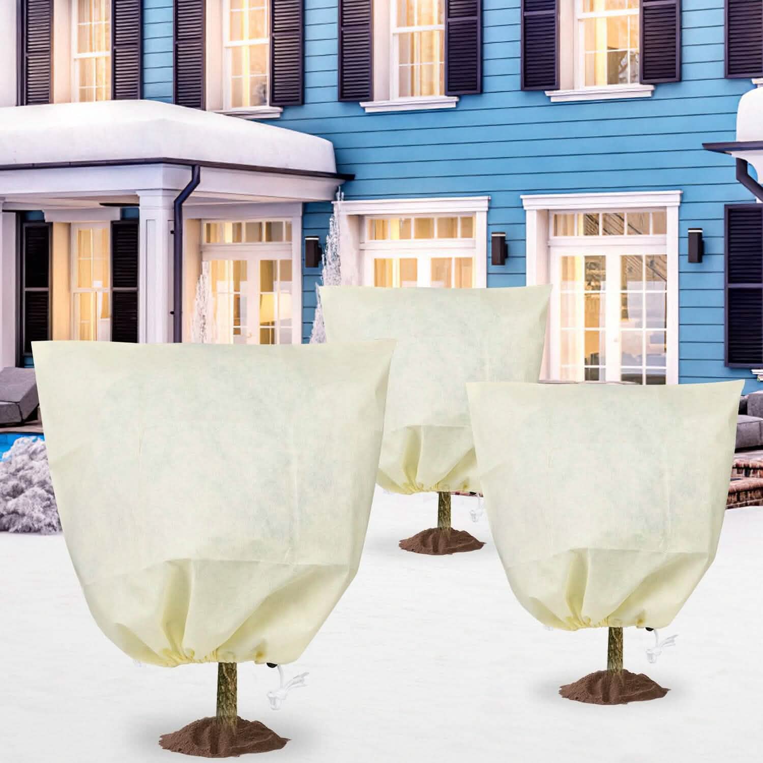3-Pieces: Winter Plant Cover Bags with Drawstring DailySale