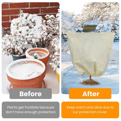 3-Pieces: Winter Plant Cover Bags with Drawstring DailySale