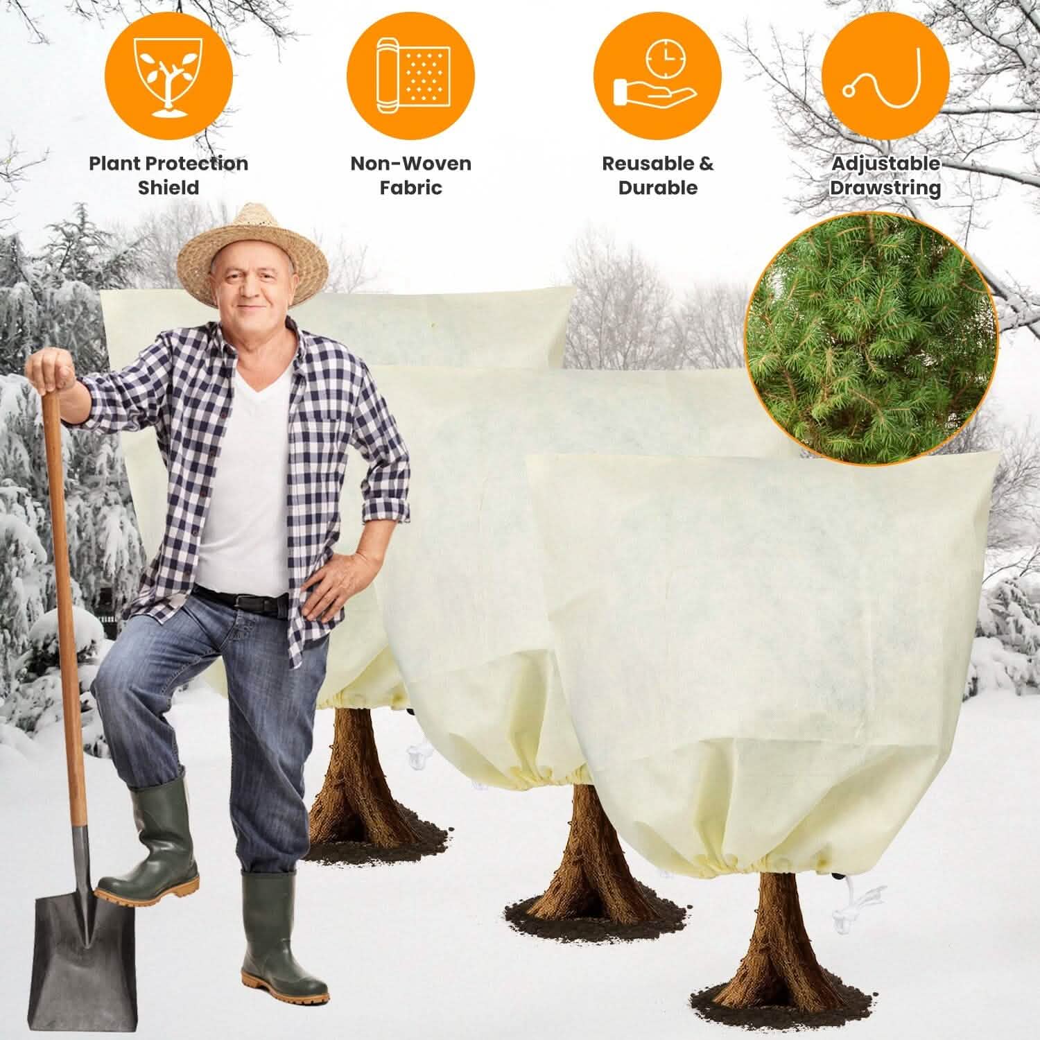 3-Pieces: Winter Plant Cover Bags with Drawstring DailySale