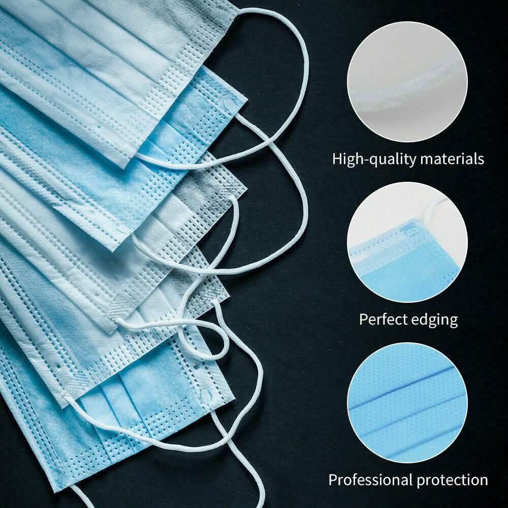 3-Ply Disposable Masks Non-Medical Sanitary Surgical Earloop Face Mask Lot DailySale
