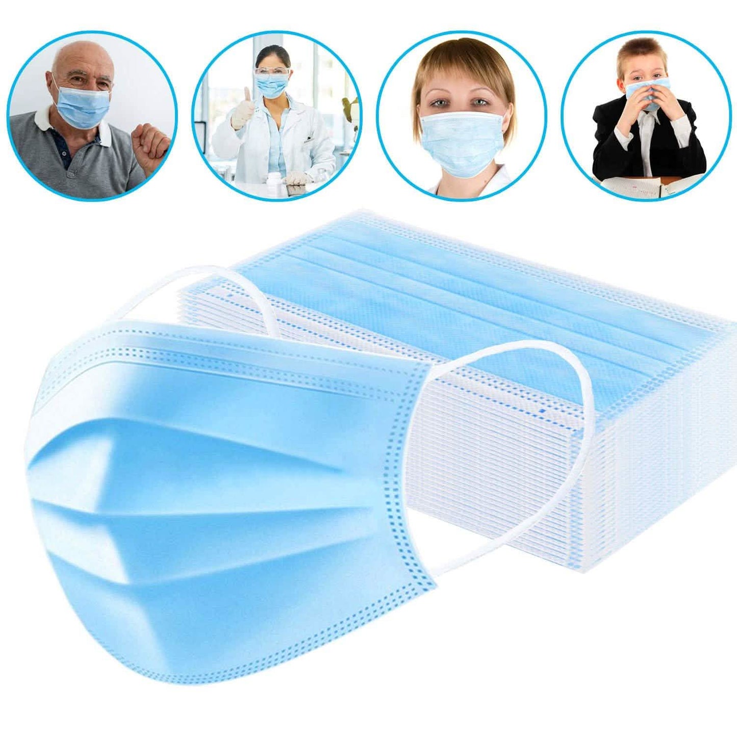 3-Ply Disposable Non-Medical Sanitary Surgical Earloop Face Mask Lot DailySale