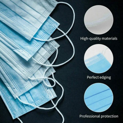 3-Ply Disposable Non-Medical Sanitary Surgical Earloop Face Mask Lot DailySale