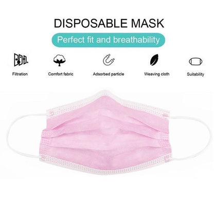 3-Ply Disposable Non-Medical Sanitary Surgical Earloop Face Mask Lot DailySale