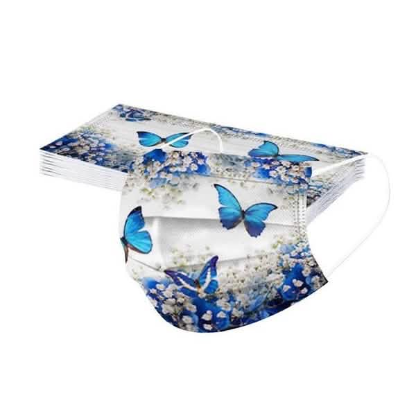 3-Ply Ear Loop Butterfly Printed Mask DailySale