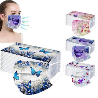 3-Ply Ear Loop Butterfly Printed Mask DailySale