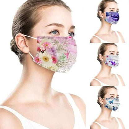 3-Ply Ear Loop Butterfly Printed Mask DailySale
